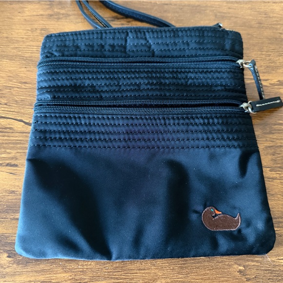 Dooney and Bourke Crossbody Black Bag with Pink Inside and Duck Logo - Picture 4 of 4